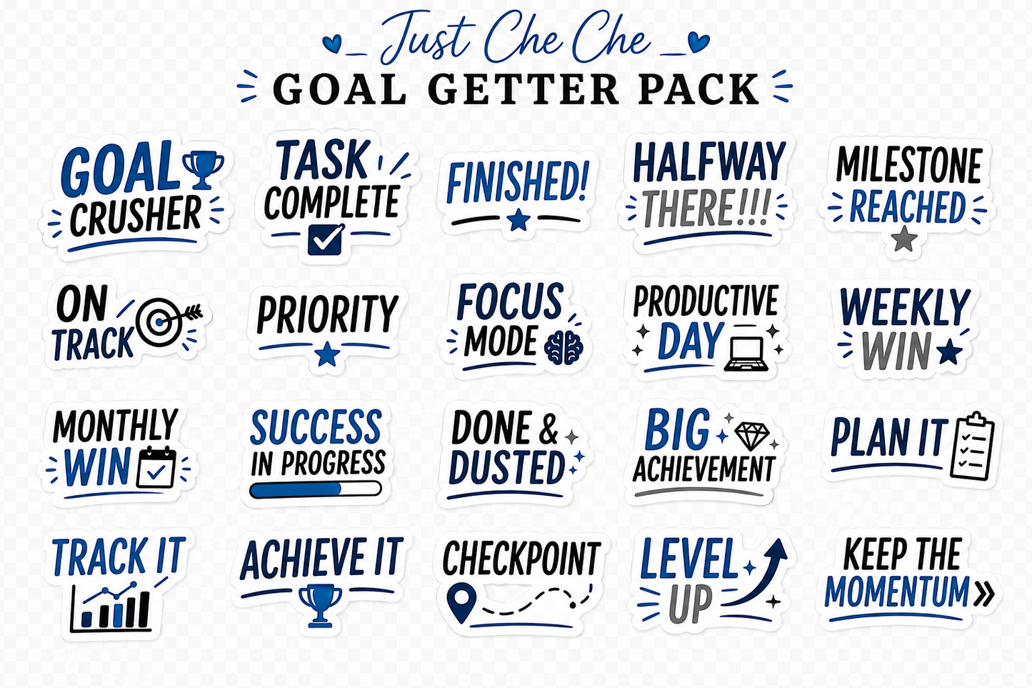 Becoming Him - Digital Sticker Pack: Goals & Productivity