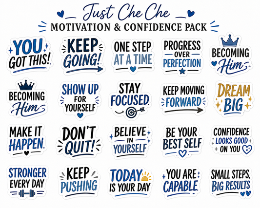 Becoming Him - Digital Sticker Pack: Motivation & Confidence