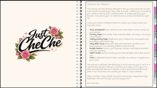 Digital Planner - (Light Pink, Grey, & White) - Without Calender Links