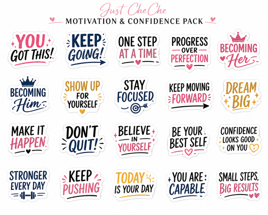 Becoming Her - Digital Sticker Pack: Motivation & Confidence