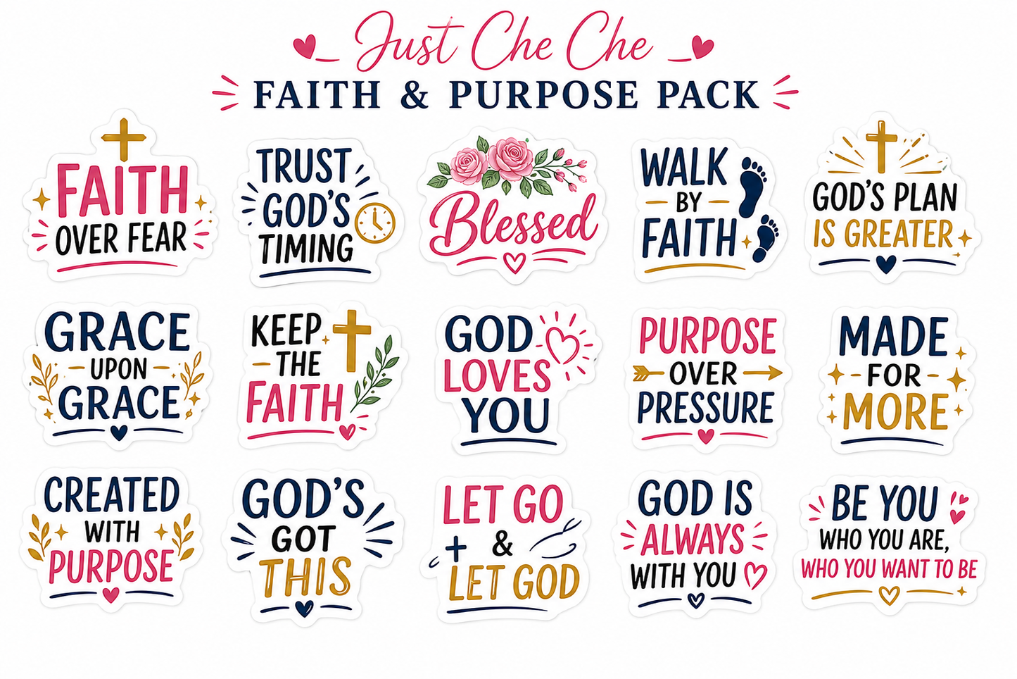 Becoming Her - Digital Sticker Pack: Faith & Purpose