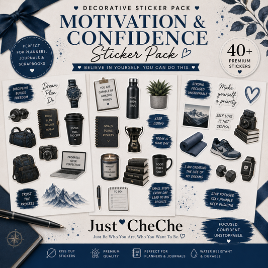 Becoming Him - Digital Sticker Pack: Motivation & Confidence