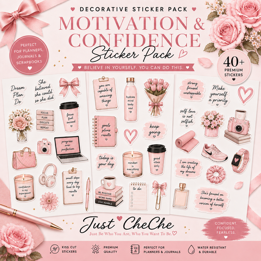 Becoming Her - Digital Sticker Pack: Motivation & Confidence