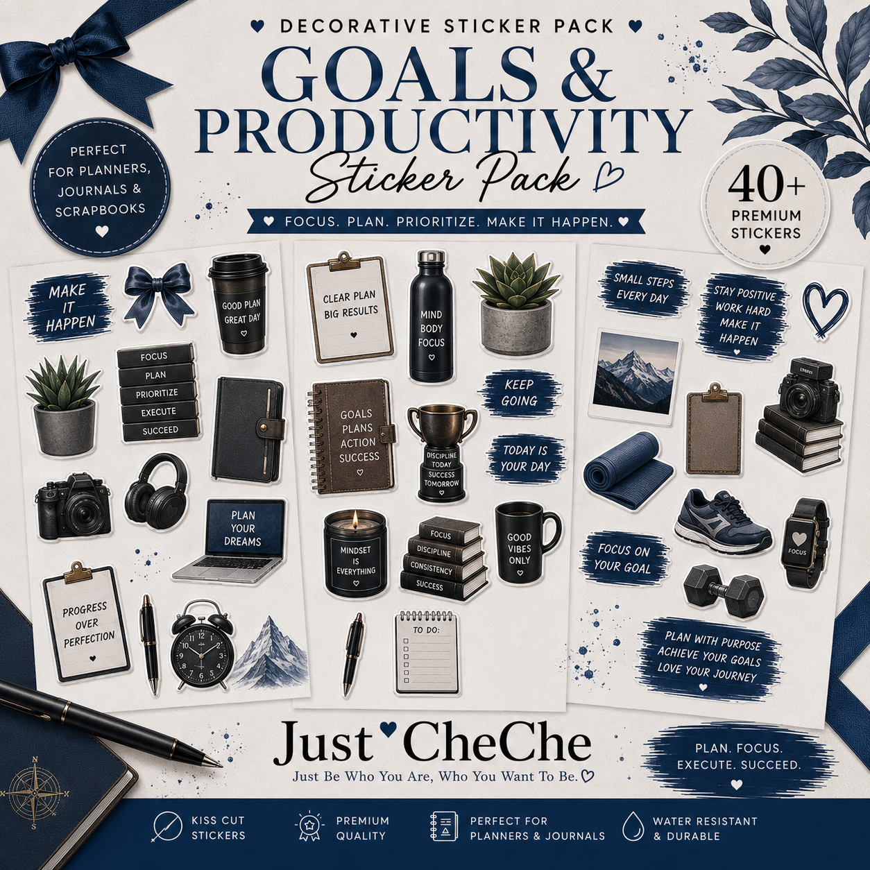 Becoming Him - Digital Sticker Pack: Goals & Productivity