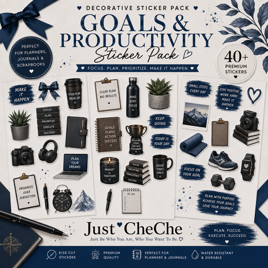 Becoming Him - Digital Sticker Pack: Goals & Productivity